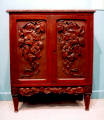 Cissie Allan <br>Small cupboard carved with morning glories