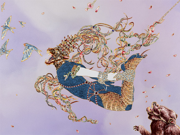 Raqib Shaw / Paradise Lost (detail) 2001–11 / © Raqib Shaw / Photograph: Ben Westoby / Image courtesy: The artist and White Cube, London