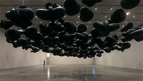 Michael  Sailstorfer | Germany b. 1979 | Wolken (Clouds) 2010 | Tyre inner tubes | Installed size variable | Purchased 2011 with funds from Tim Fairfax, AM, through the Queensland Art Gallery Foundation