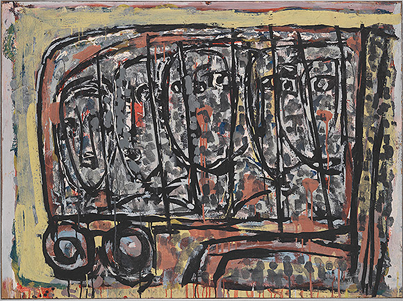 Ian Fairweather | Bus stop 1965 | Gift of the Josephine Ulrick and Win Schubert Foundation for the Arts through the Queensland Art Gallery Foundation 2012. Donated through the Australian Government's Cultural Gifts Program | Collection: Queensland Art Gallery