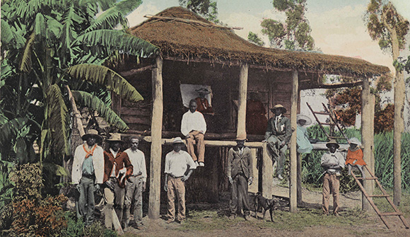 Unknown photographer / Australia / South Sea Islander built house c.1900-10 / Colourised postcard / Purchased 2010. Queensland Art Gallery Foundation / Collection: Queensland Art Gallery