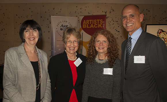 ABOVE: Celestine Doyle, Deputy Director, Marketing, Development and Commercial Services, Queensland Art Gallery | Gallery of Modern Art; The Honourable Justice Margaret Beazley, AO, President and Robyn Ayres, Executive Director, The Arts Law Centre; and Paul Spiro, Chairman, Gadens Brisbane. Photography: Dev Hasan | Courtesy: The Arts Law Centre of Australia.