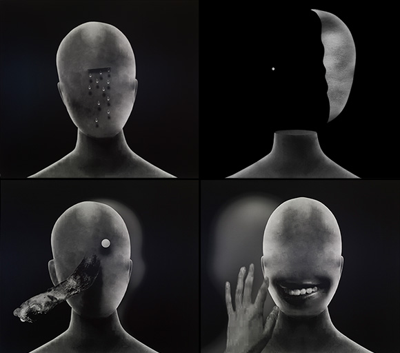Head #3; Head #15; Head #6; Head #2 (from the series ‘Small Stories’) 2013 / Gelatin silver print on Baryta paper / Courtesy: David Lynch and Item éditions / © The artist | Gallery of Modern Art